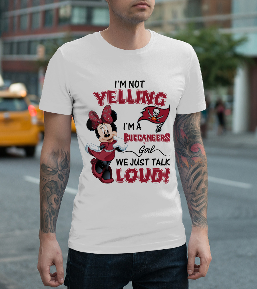 Tampa Bay Buccaneers Minnie Mouse Yelling Girl Loud  T-Shirt