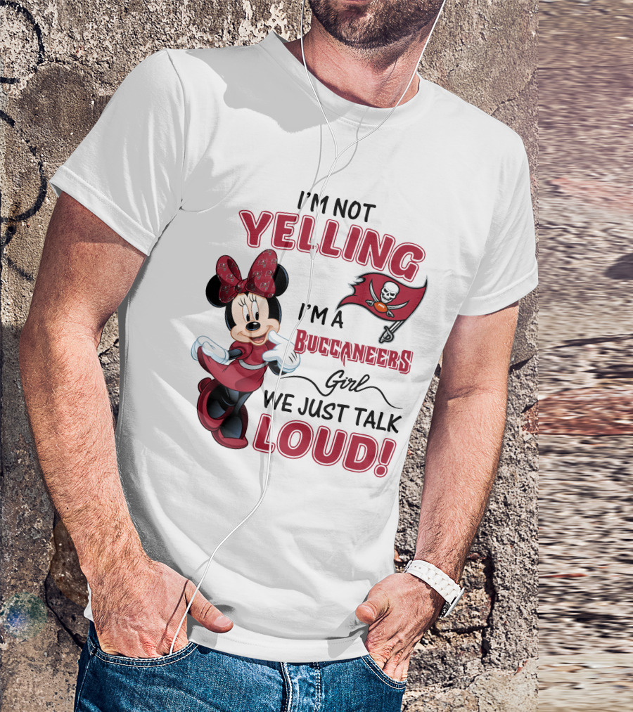 Tampa Bay Buccaneers Minnie Mouse Yelling Girl Loud  T-Shirt
