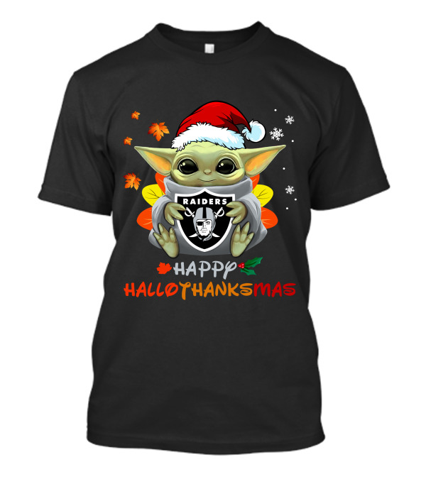 Las Vegas Raiders Baby Yoda Happy Hallothanksmas 505 L1PTT T-Shirt