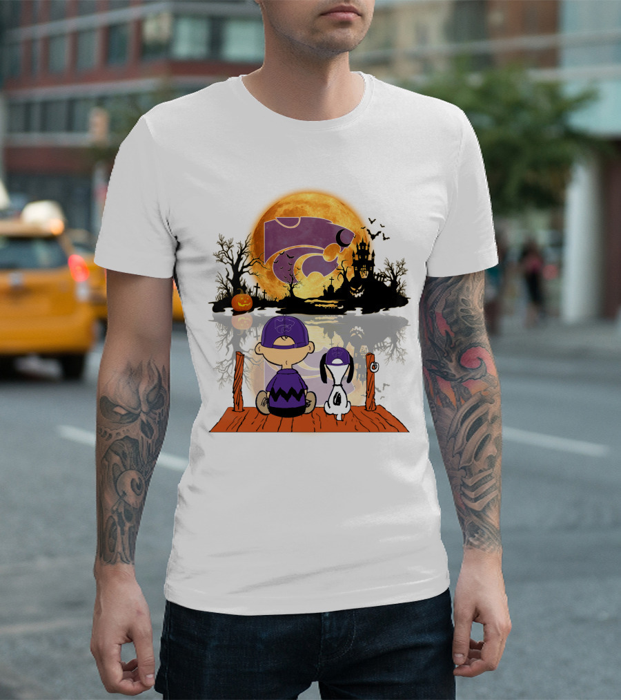 Kansas State Wildcats Halloween Moon Peanuts T-Shirt