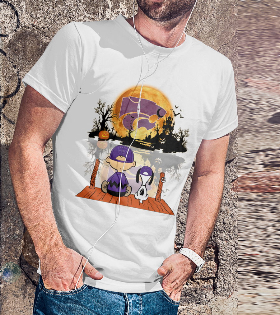 Kansas State Wildcats Halloween Moon Peanuts T-Shirt