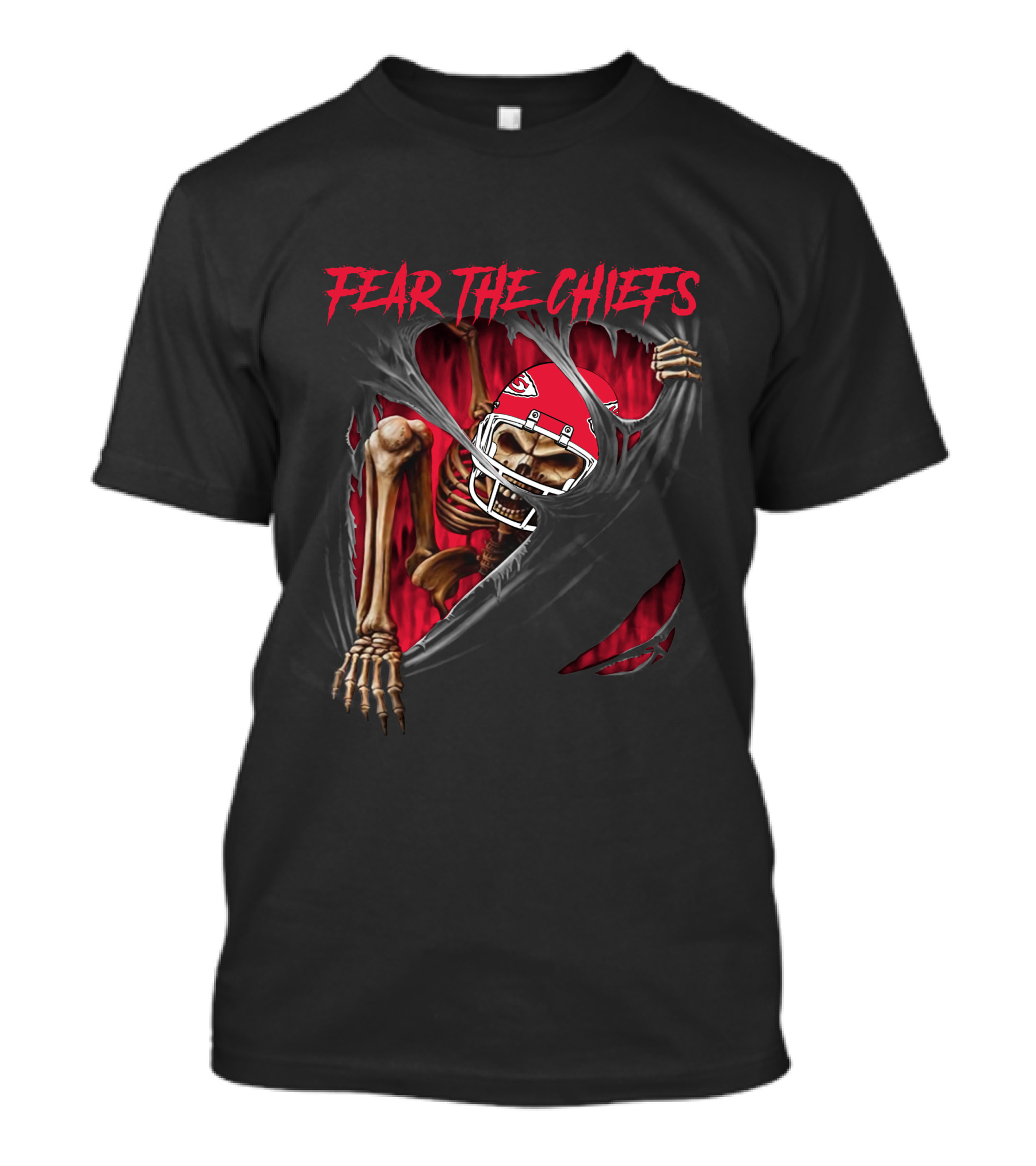 Fear The Chiefs Kansas City Chiefs Skeleton 515NFL L1MTH T-Shirt