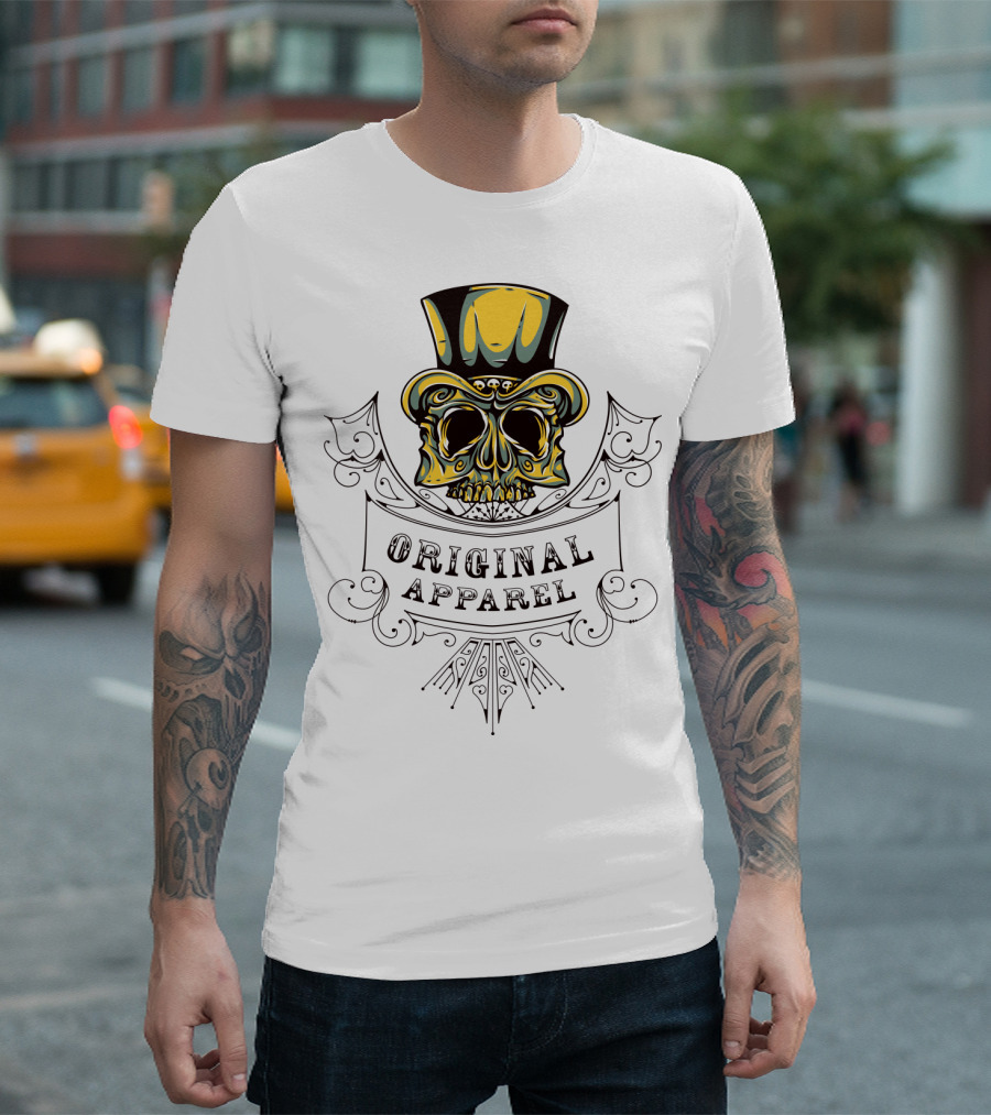 Original Apparel Skull with Top Hat T-Shirt