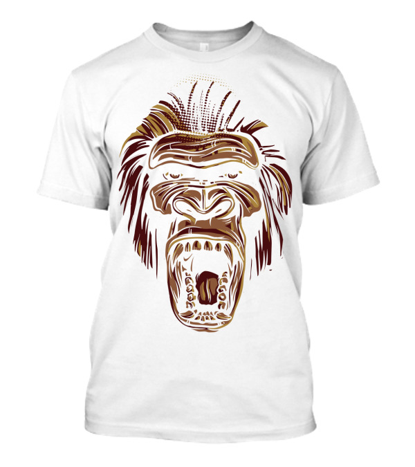 Oooppeww Roaring Gorilla Face T-Shirt