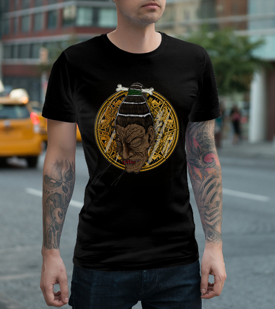 Can U Keep A Secret Intricate Tribal Pattern with Mythical Mask T-Shirt