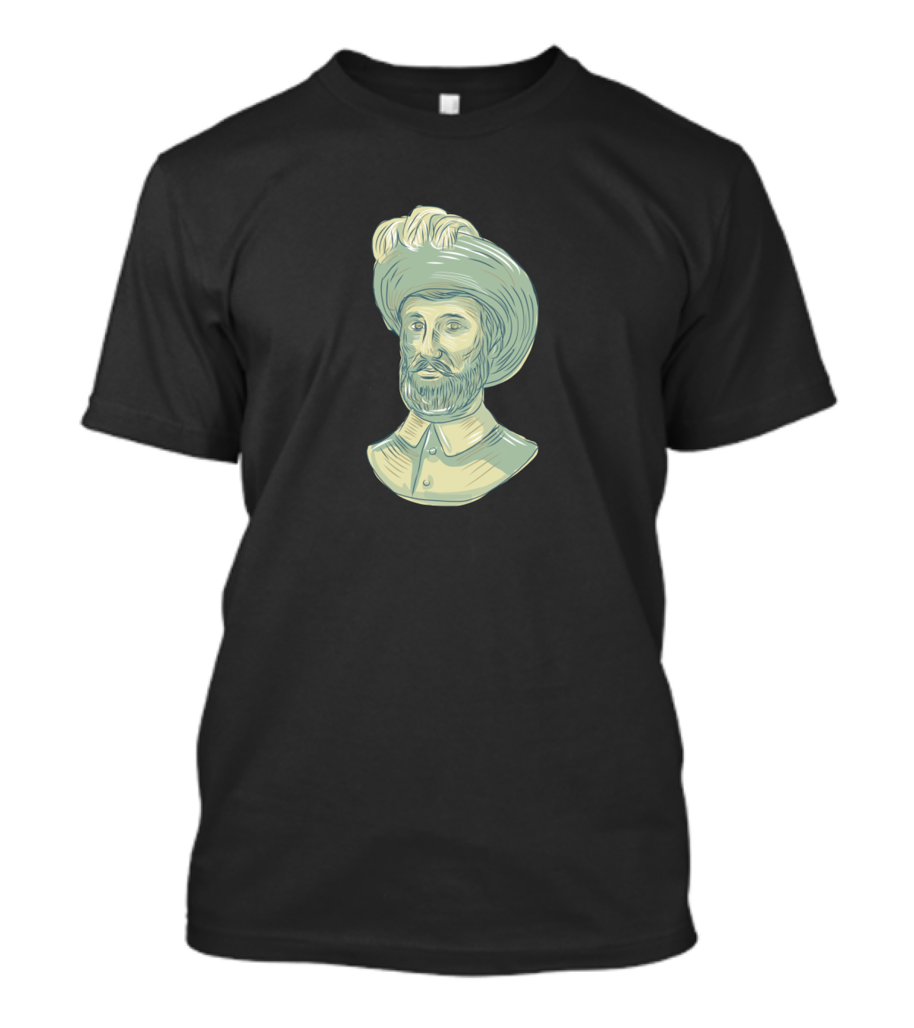 Juan Sebastian Elcano Historical Bust T-Shirt