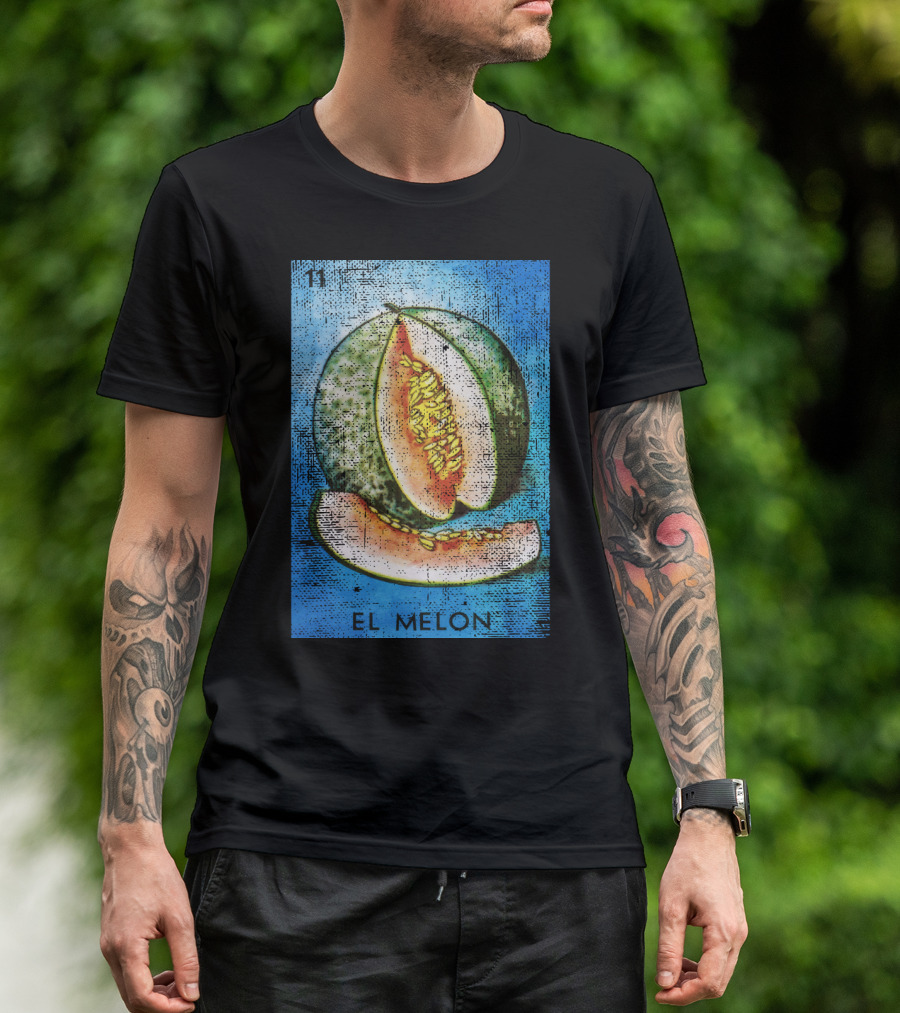 El Melon Loteria Mexican Bingo Card Number 11 T-Shirt