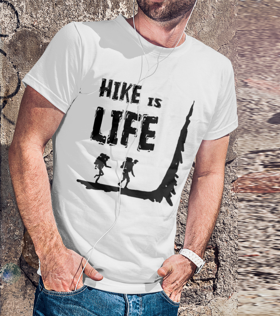 Hike Is Life Climbing Mountains Summit Adventure T-Shirt