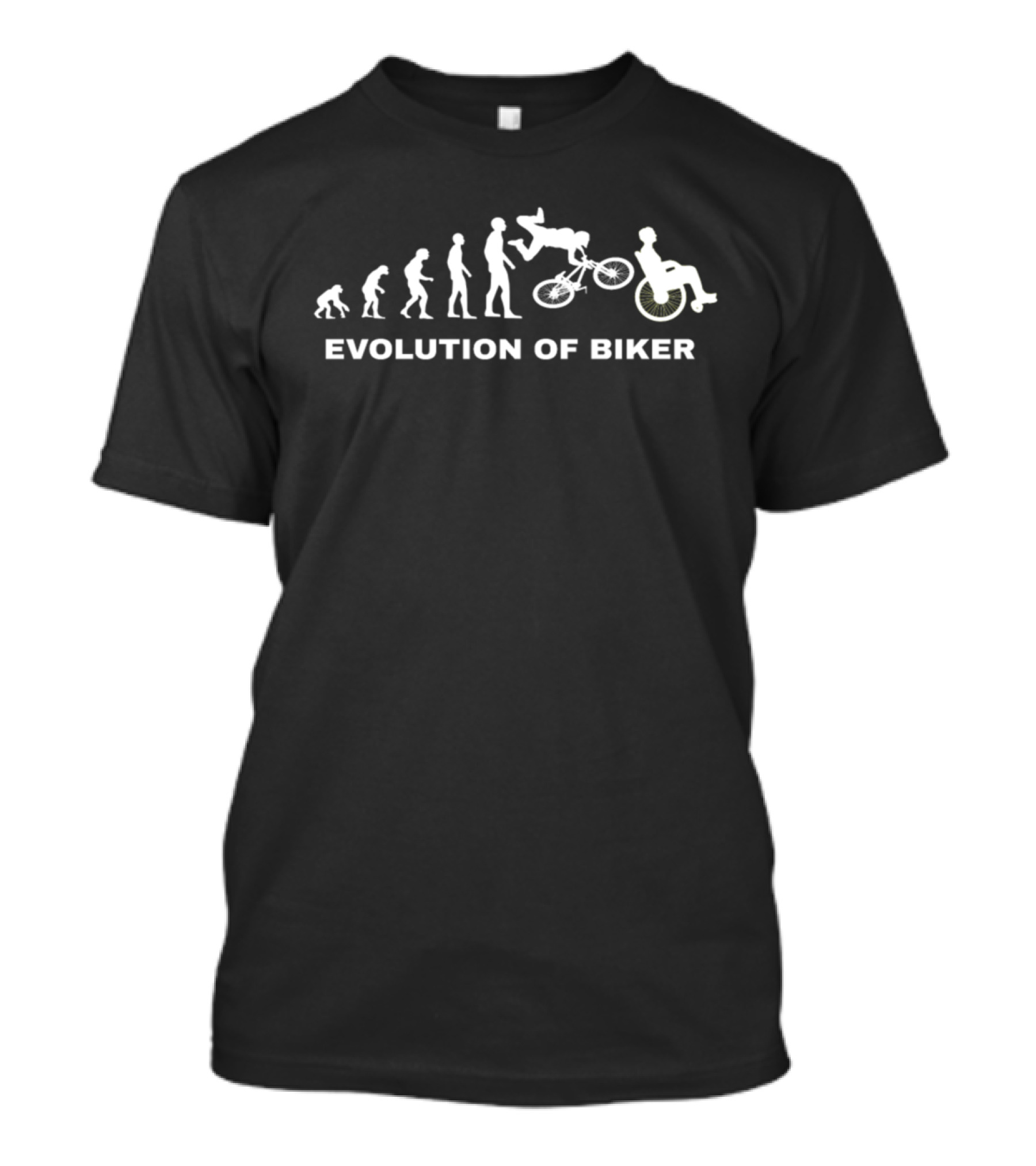 Evolution Of Biker Mountain Bike Wheelchair Progression T-Shirt