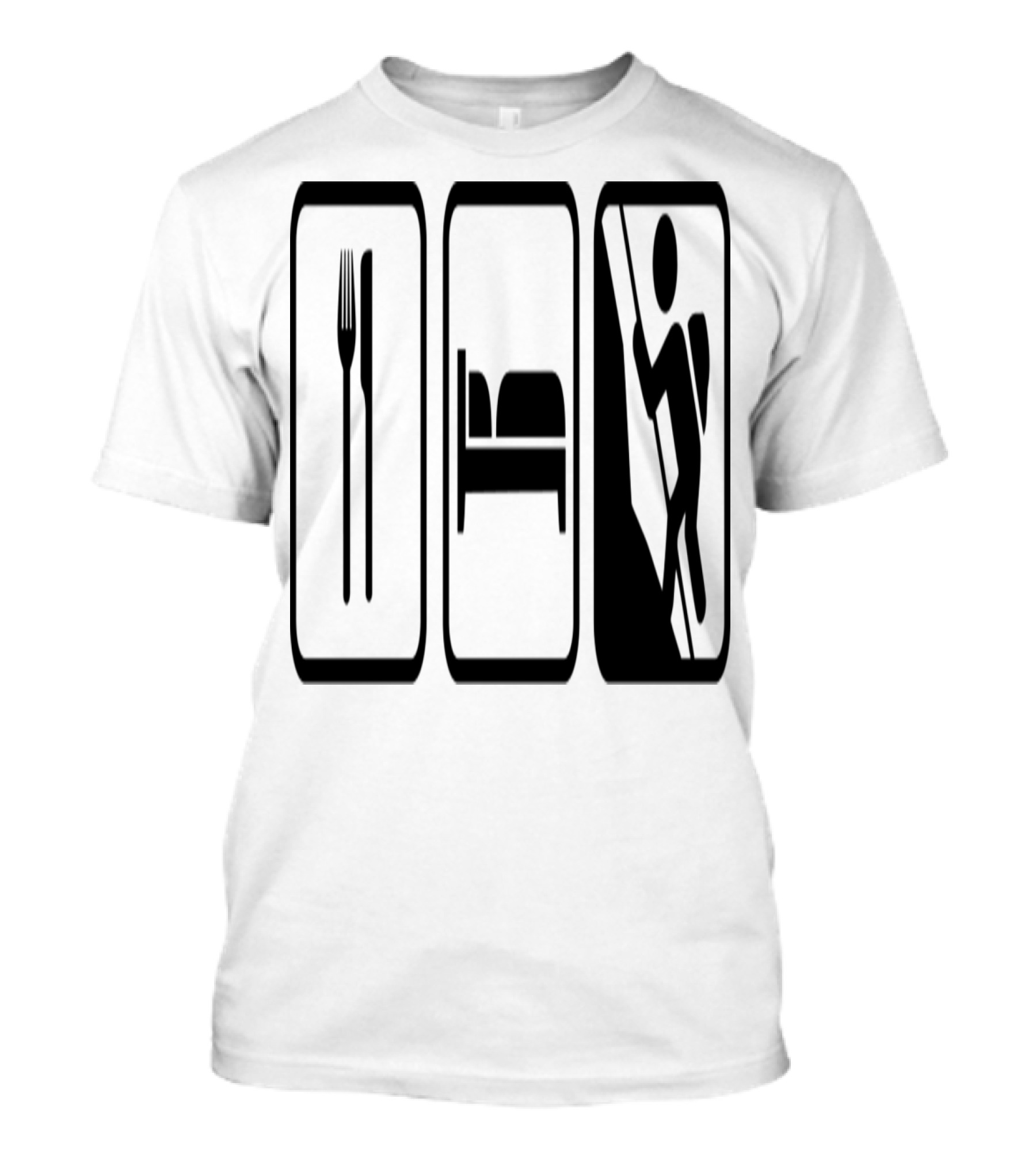 Eat Sleep Climbing Fork Bed Climber Icons T-Shirt