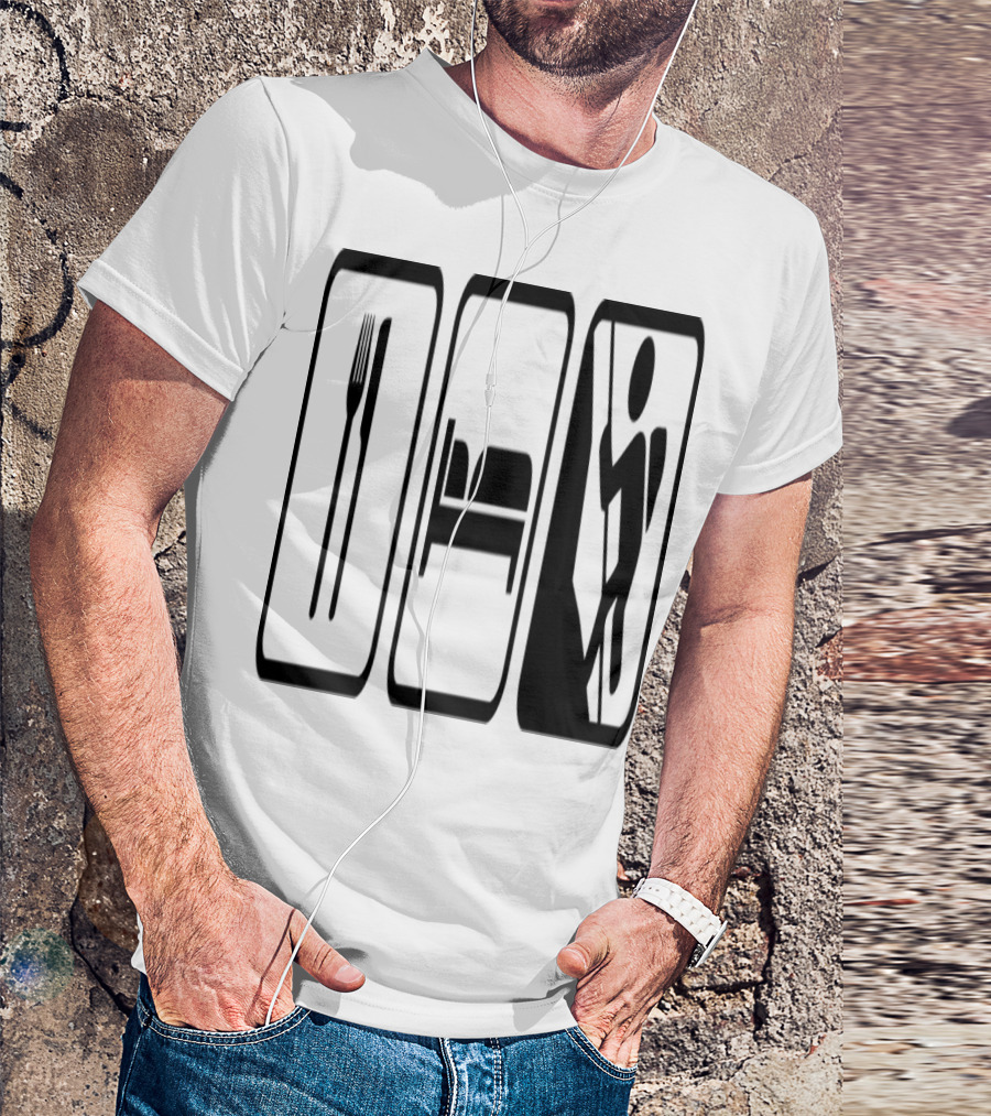 Eat Sleep Climbing Fork Bed Climber Icons T-Shirt
