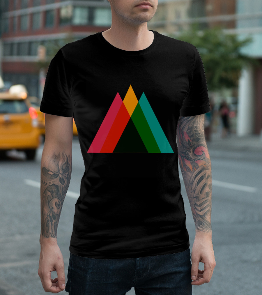 Polygon Multicolor Geometric Mountain T-Shirt