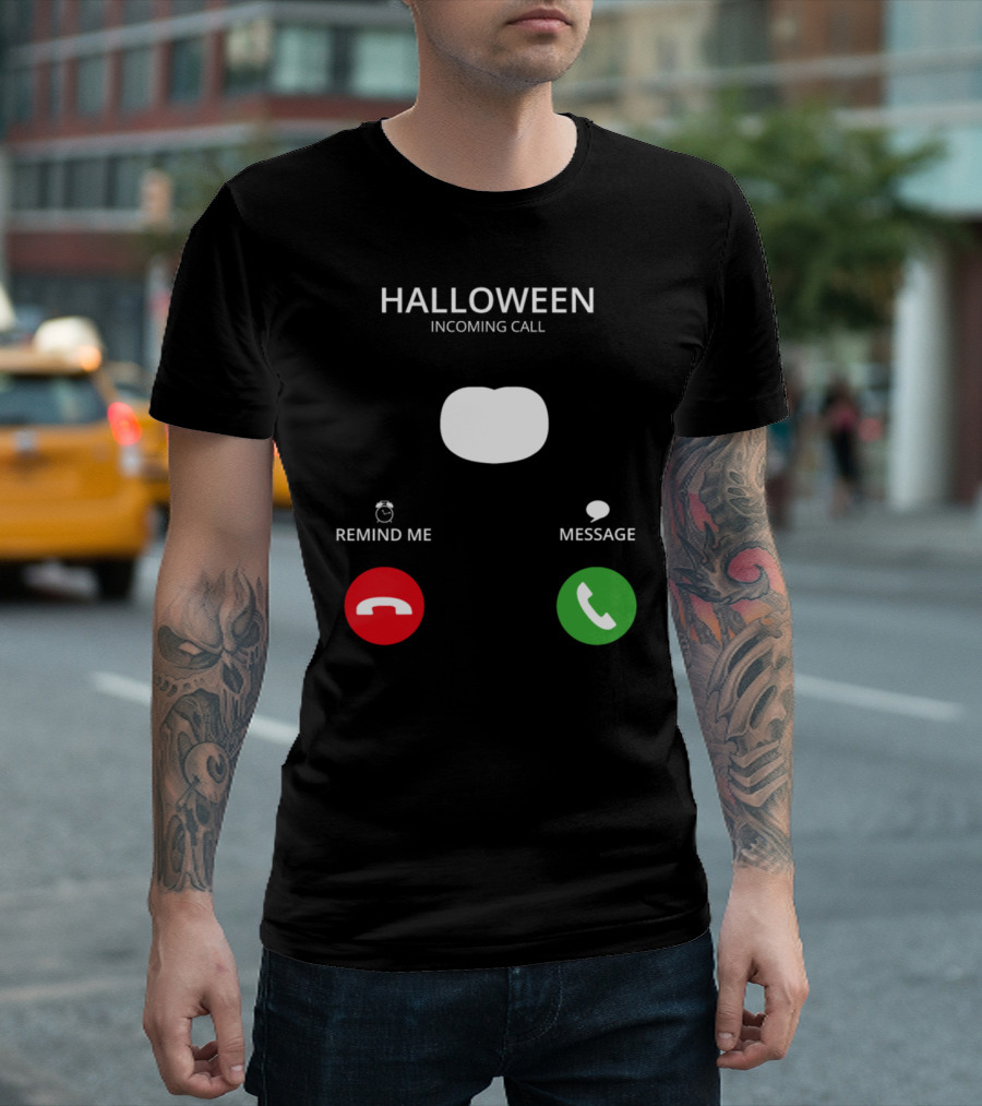 Halloween Incoming Call Pumpkin Remind Me Message T-Shirt