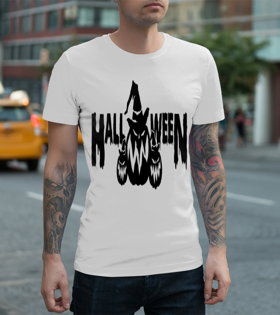 HALLOWEEN Pumpkin's Creepy Witch Hat Trio T-Shirt