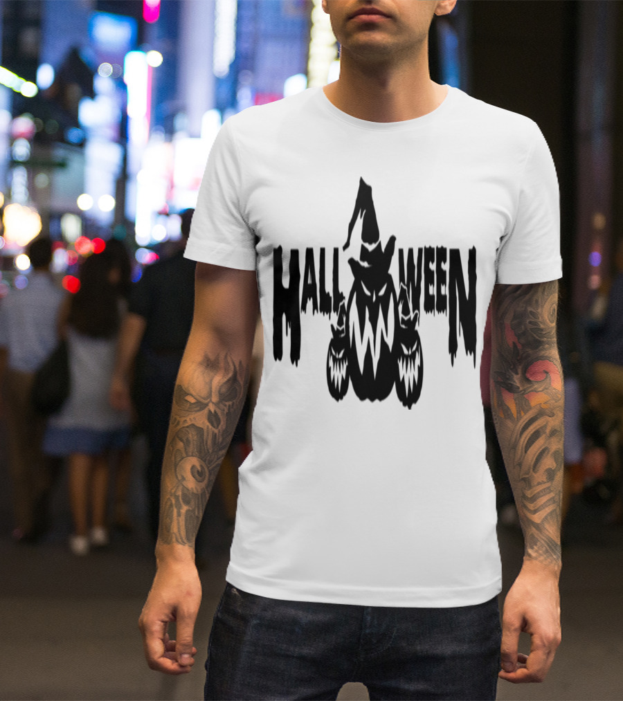 HALLOWEEN Pumpkin's Creepy Witch Hat Trio T-Shirt