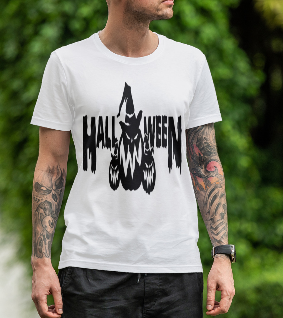 HALLOWEEN Pumpkin's Creepy Witch Hat Trio T-Shirt