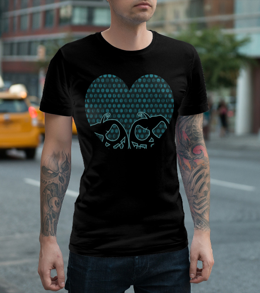Heart-Shaped Valentine Pumpkins with Spooky Faces T-Shirt