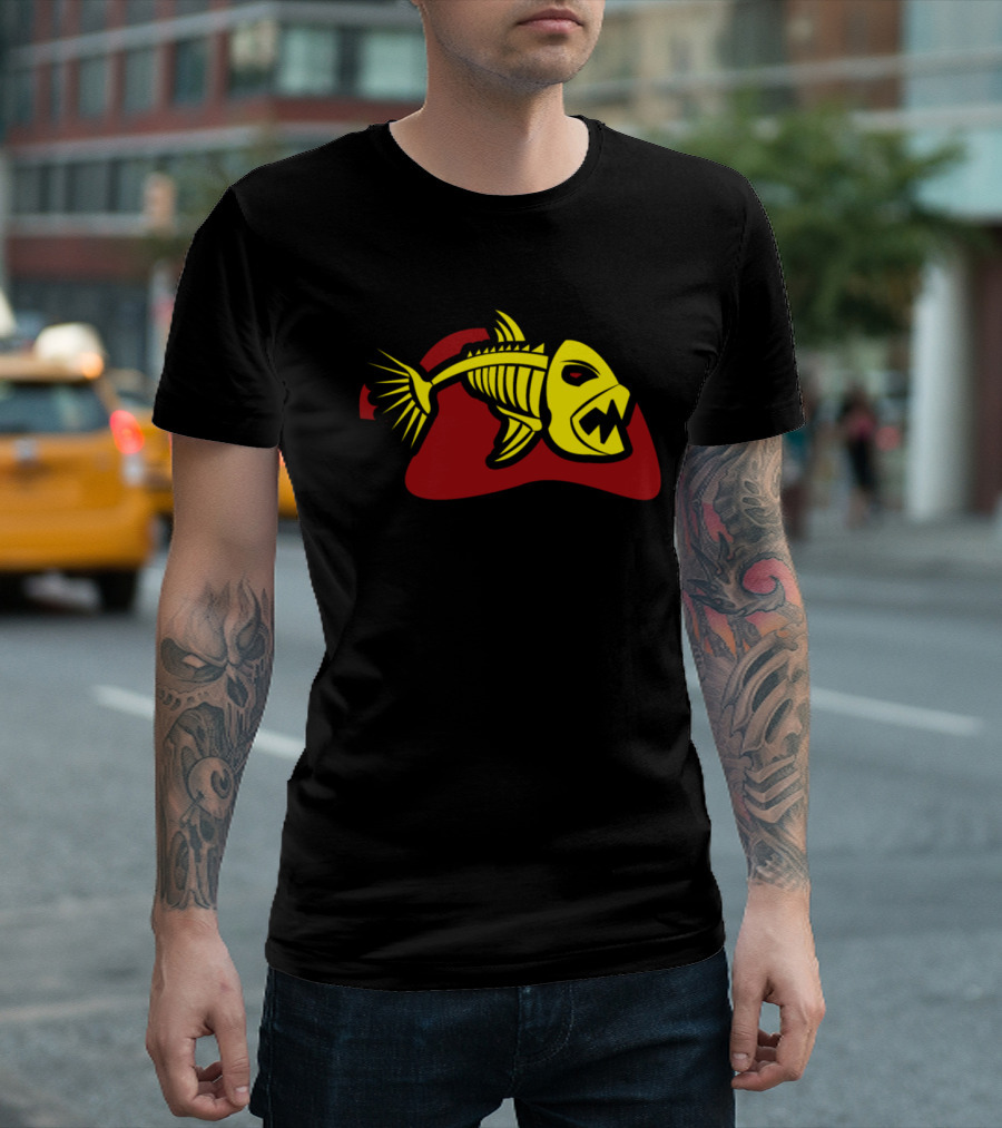 Skeleton Fish Graphics T-Shirt
