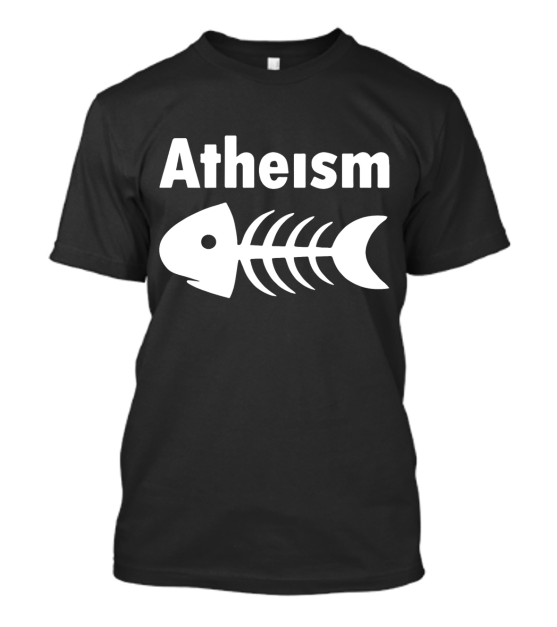 Atheism Fish Skeleton Mens Funny Atheist T-Shirt