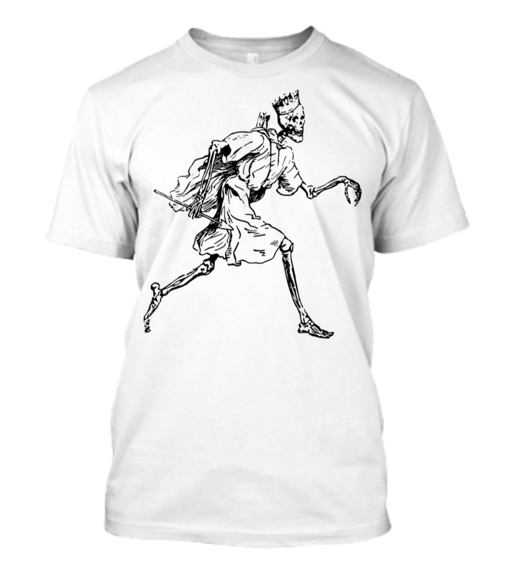 Dead Death Skeleton Skull Halloween Crown King T-Shirt