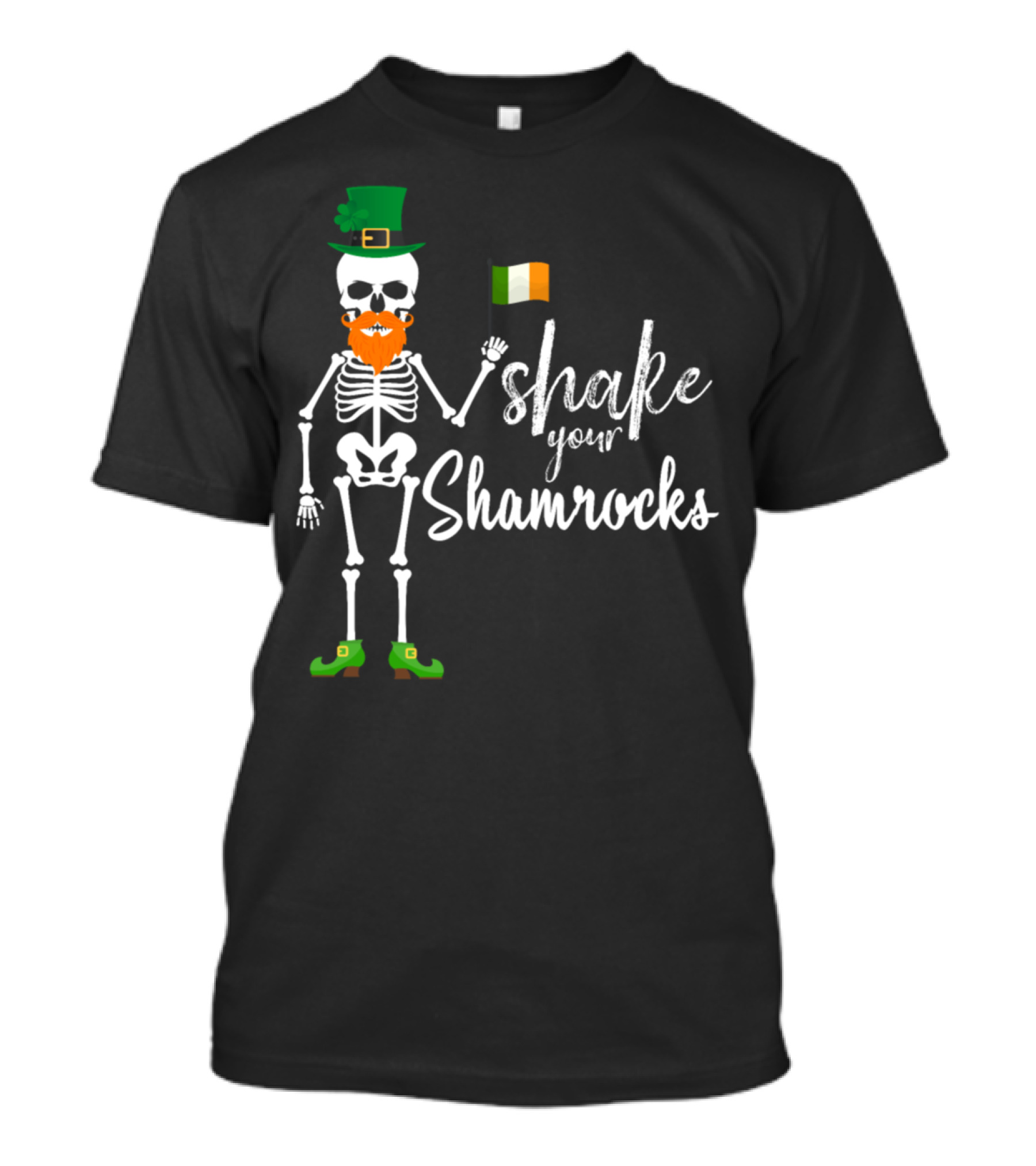 Shake Your Shamrocks Funny Leprechaun Skeleton St Patricks T-Shirt
