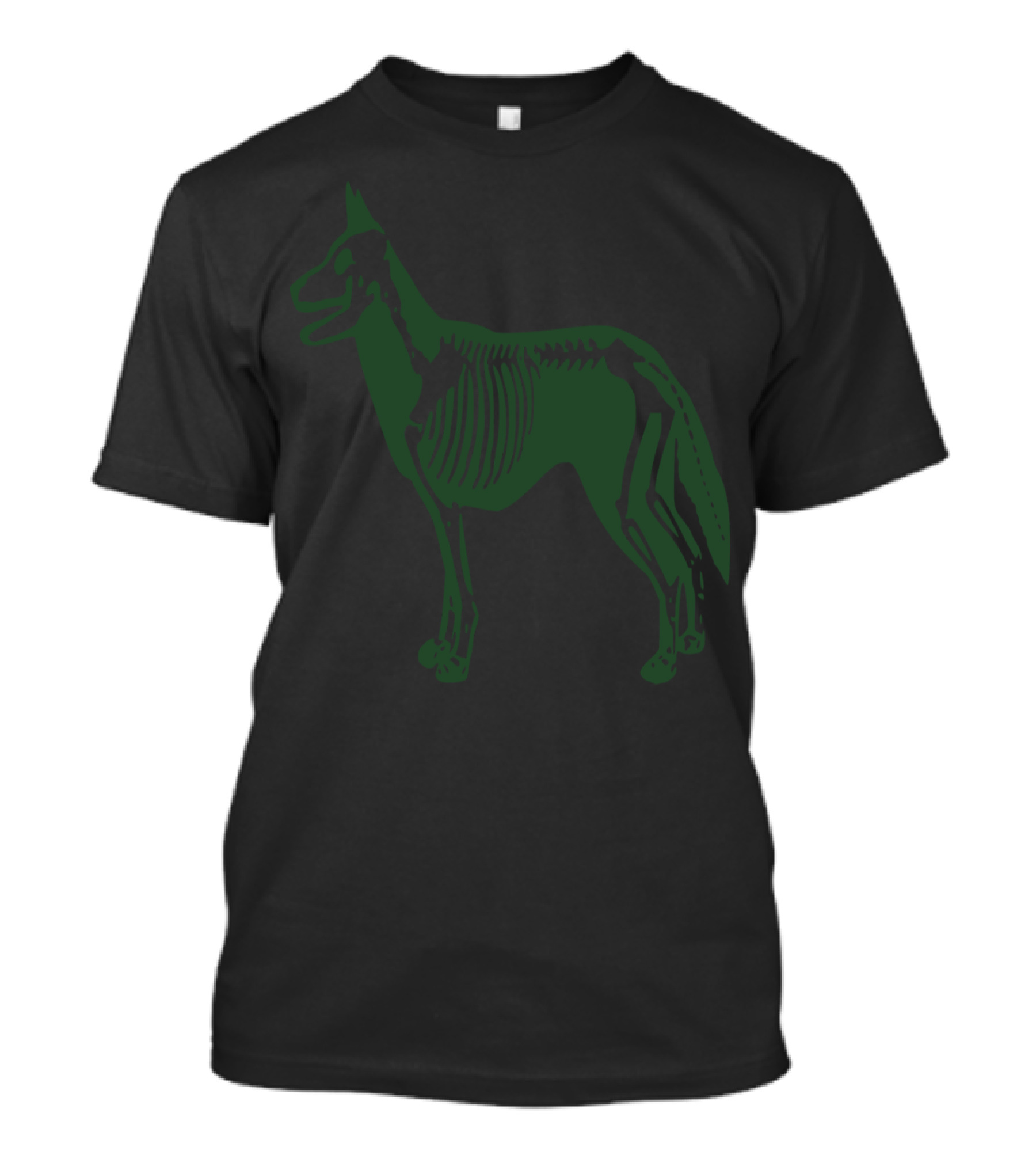 Dog Bones Skeleton Green Canine T-Shirt
