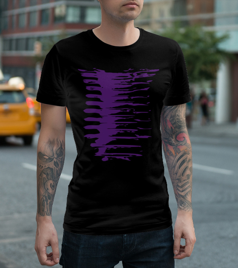 Spine Purple Rib-Like T-Shirt