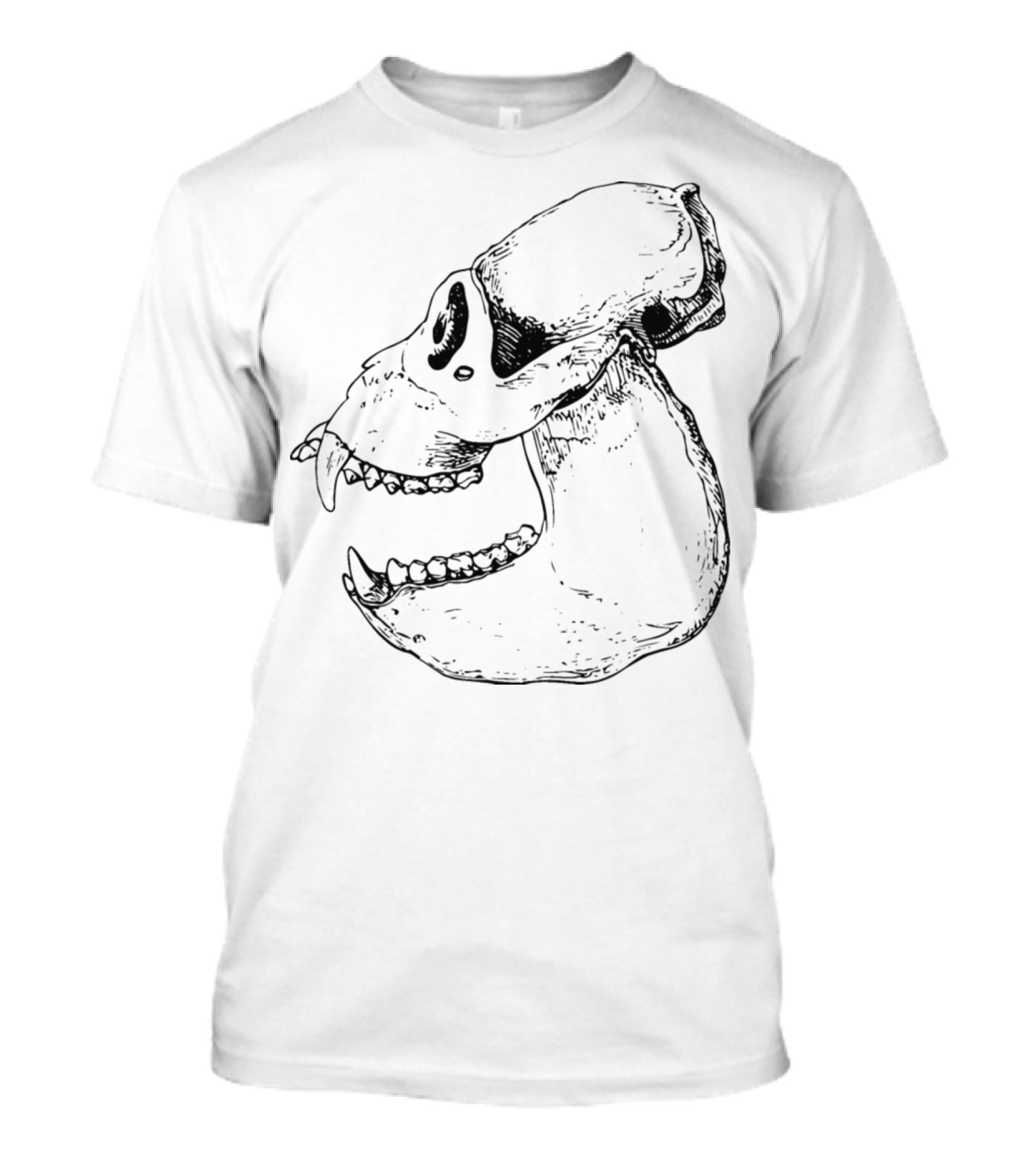 Bruellaffe Schaedel Skull Drawing T-Shirt