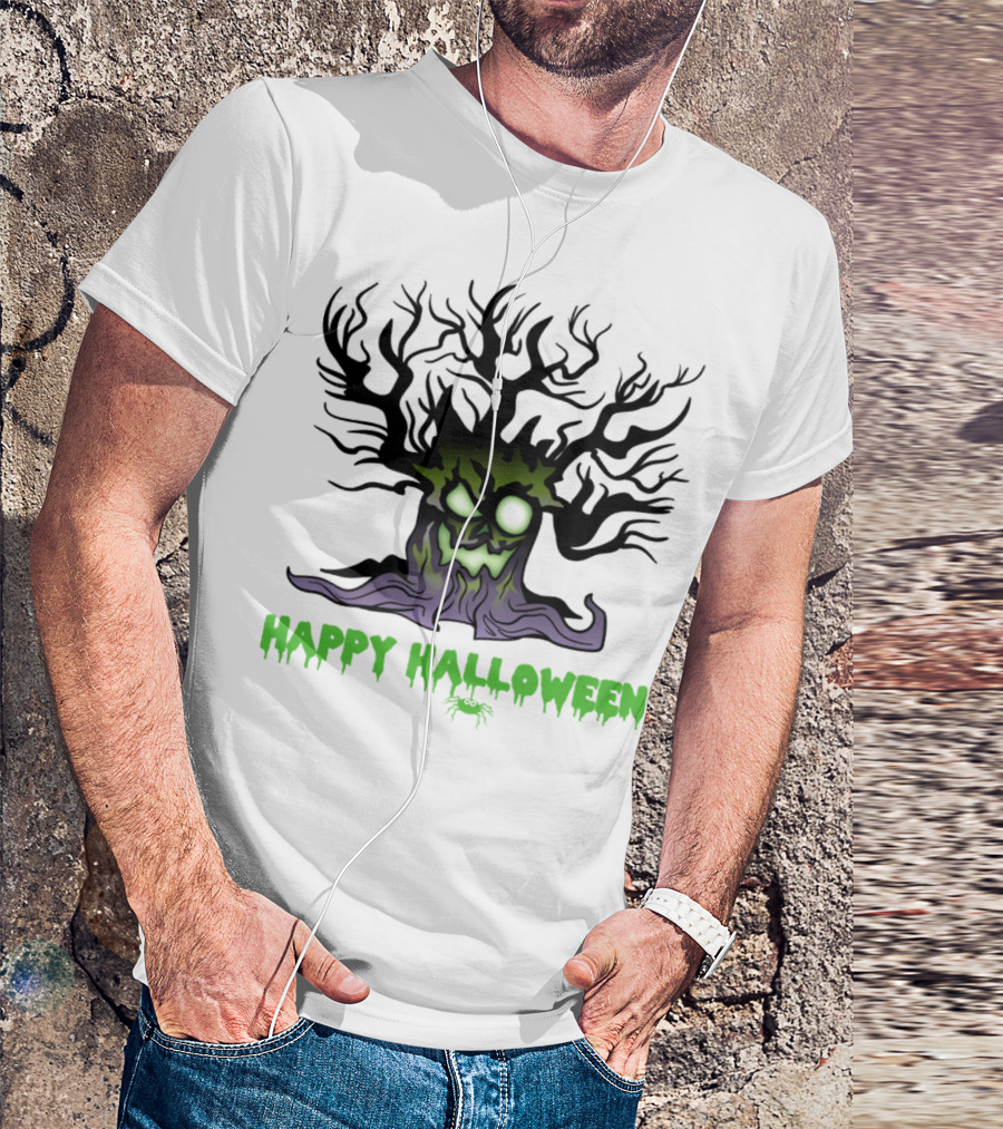 Happy Halloween Scary Trick Or Treat Tree Monster Horror T-Shirt