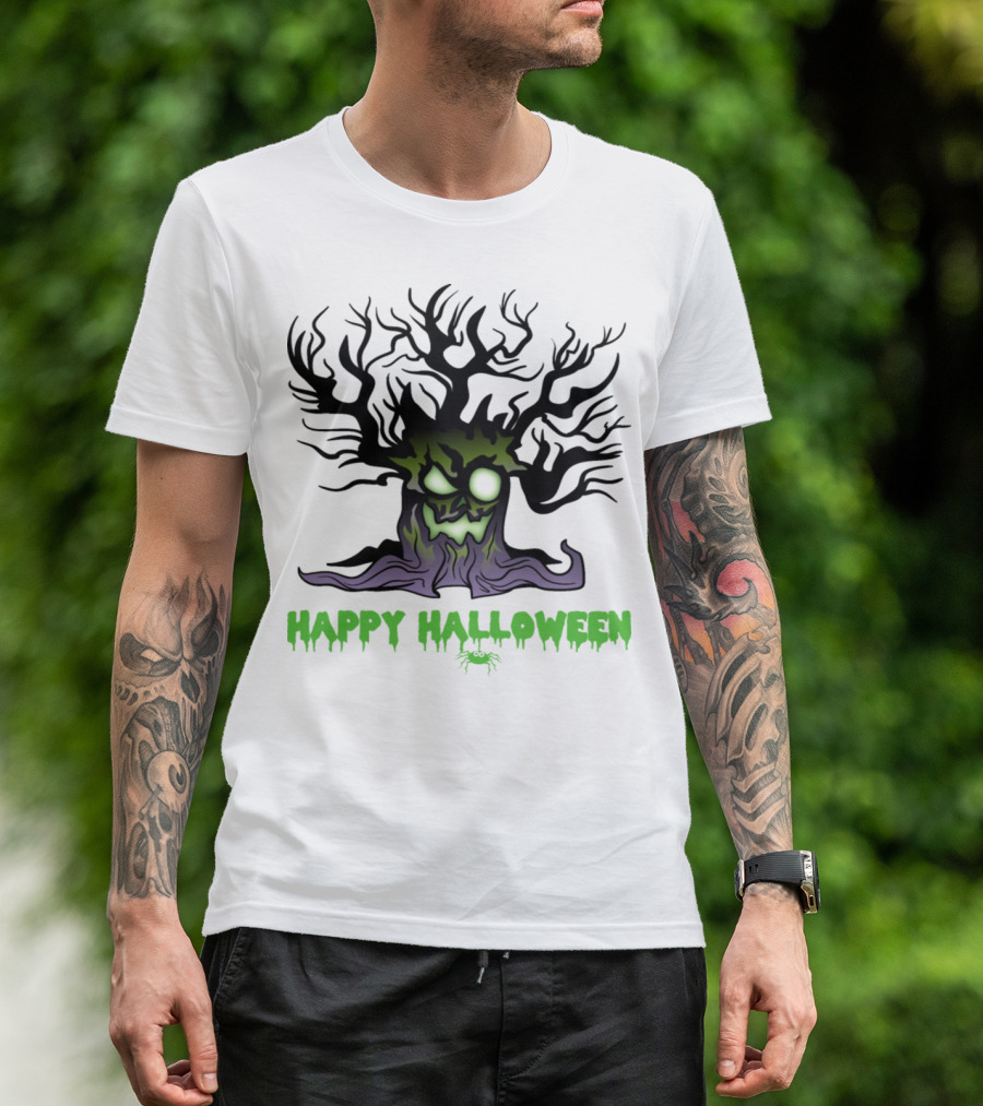 Happy Halloween Scary Trick Or Treat Tree Monster Horror T-Shirt