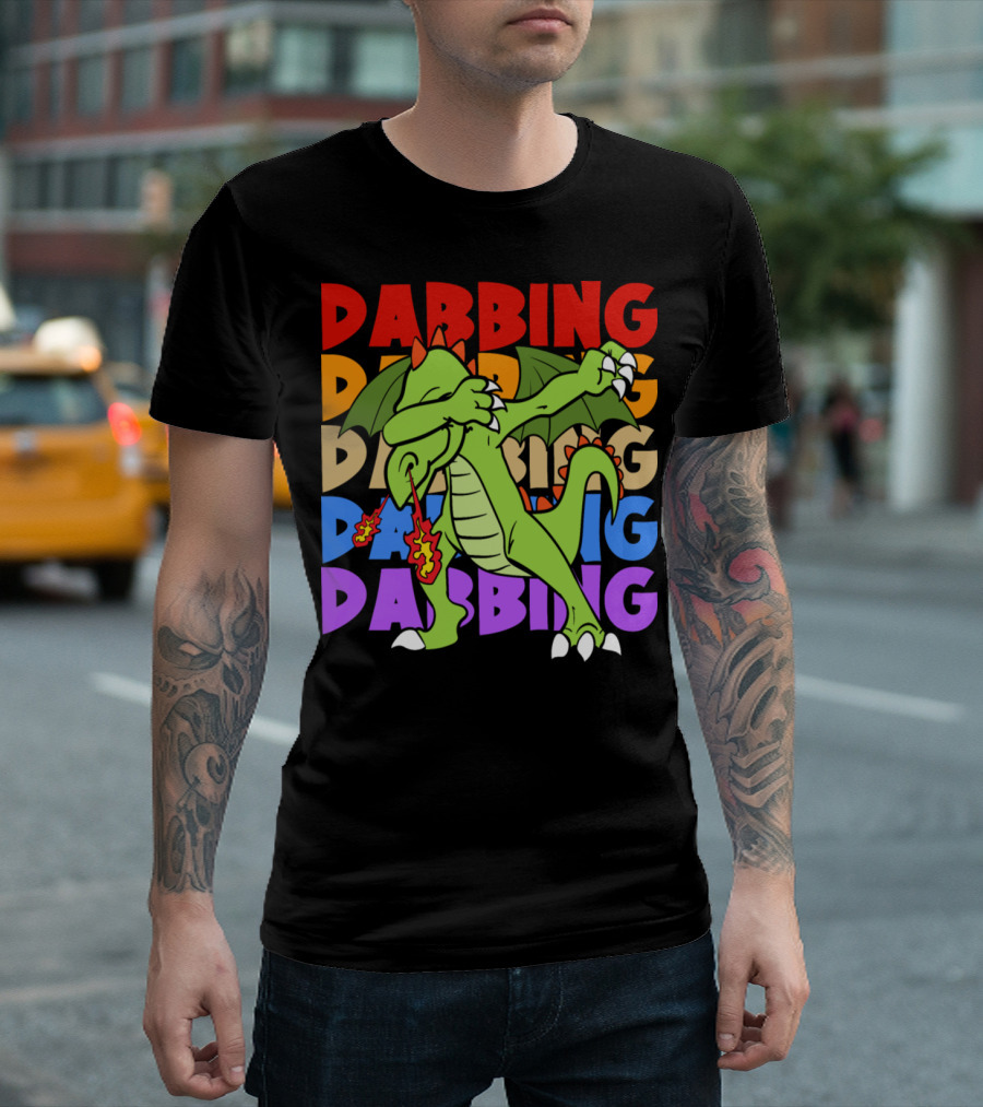 Dabbing Dab Dragon Retro Vintage Pop T-Shirt