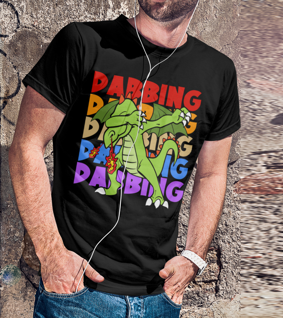 Dabbing Dab Dragon Retro Vintage Pop T-Shirt