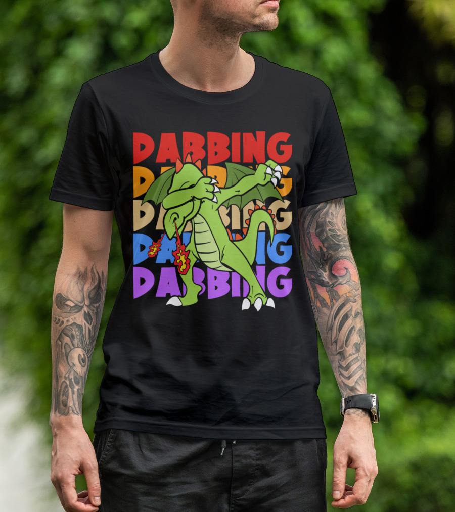 Dabbing Dab Dragon Retro Vintage Pop T-Shirt