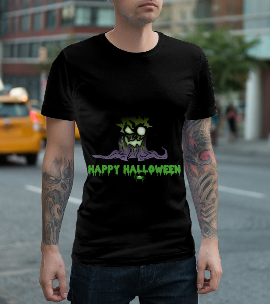 Happy Halloween Zombie Monster Tree Horror T-Shirt