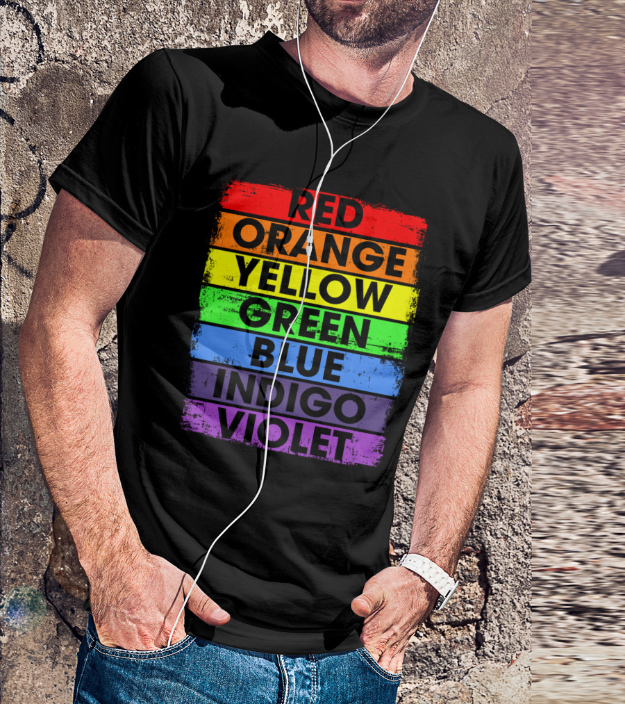Colors Of The Rainbow Red Orange Yellow Green Blue Indigo Violet T-Shirt