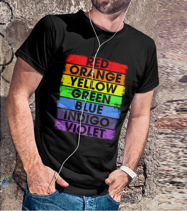 Colors Of The Rainbow Red Orange Yellow Green Blue Indigo Violet T-Shirt