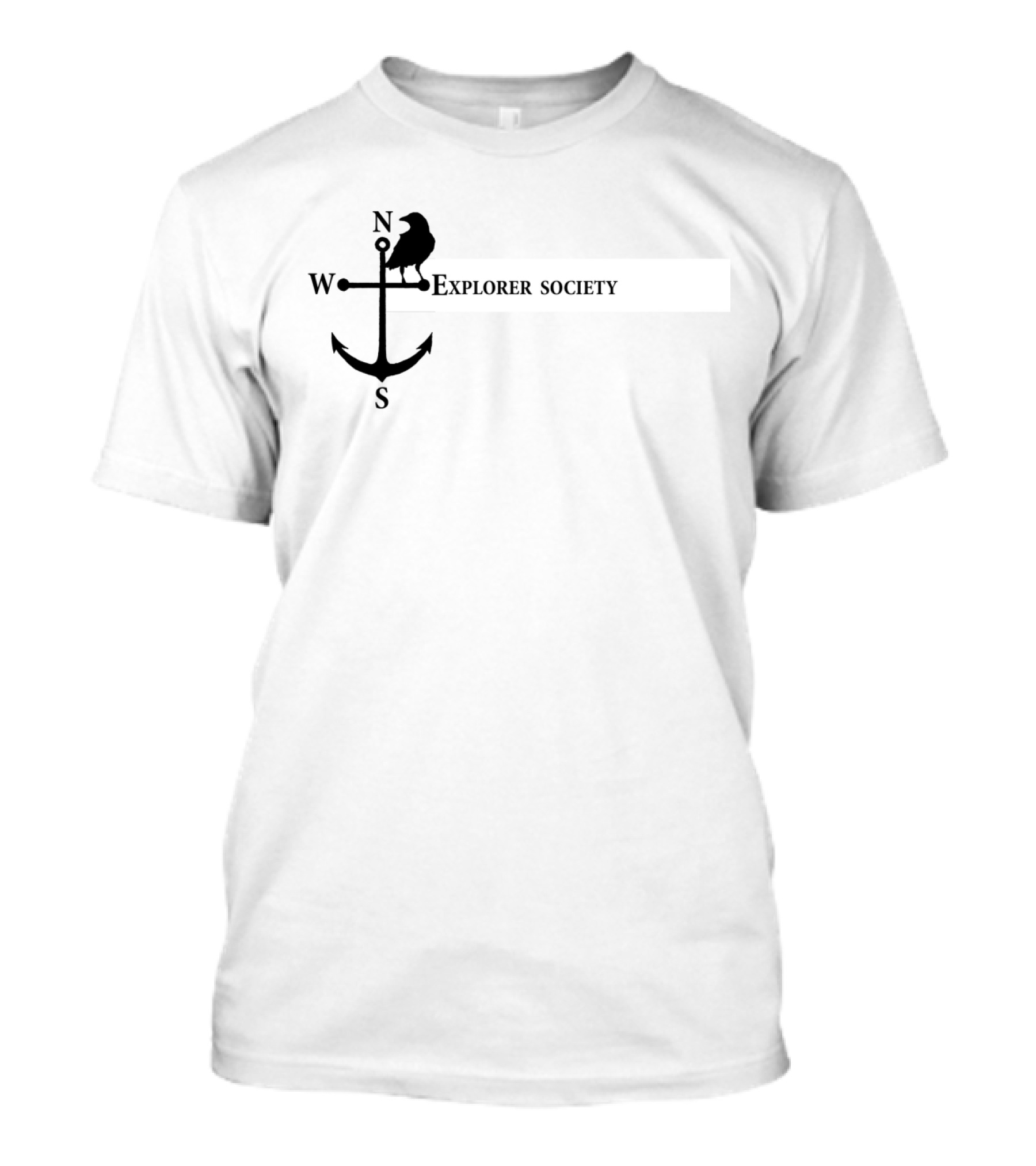 Explorer Society Nautical Compass Anchor With Crow T-Shirt