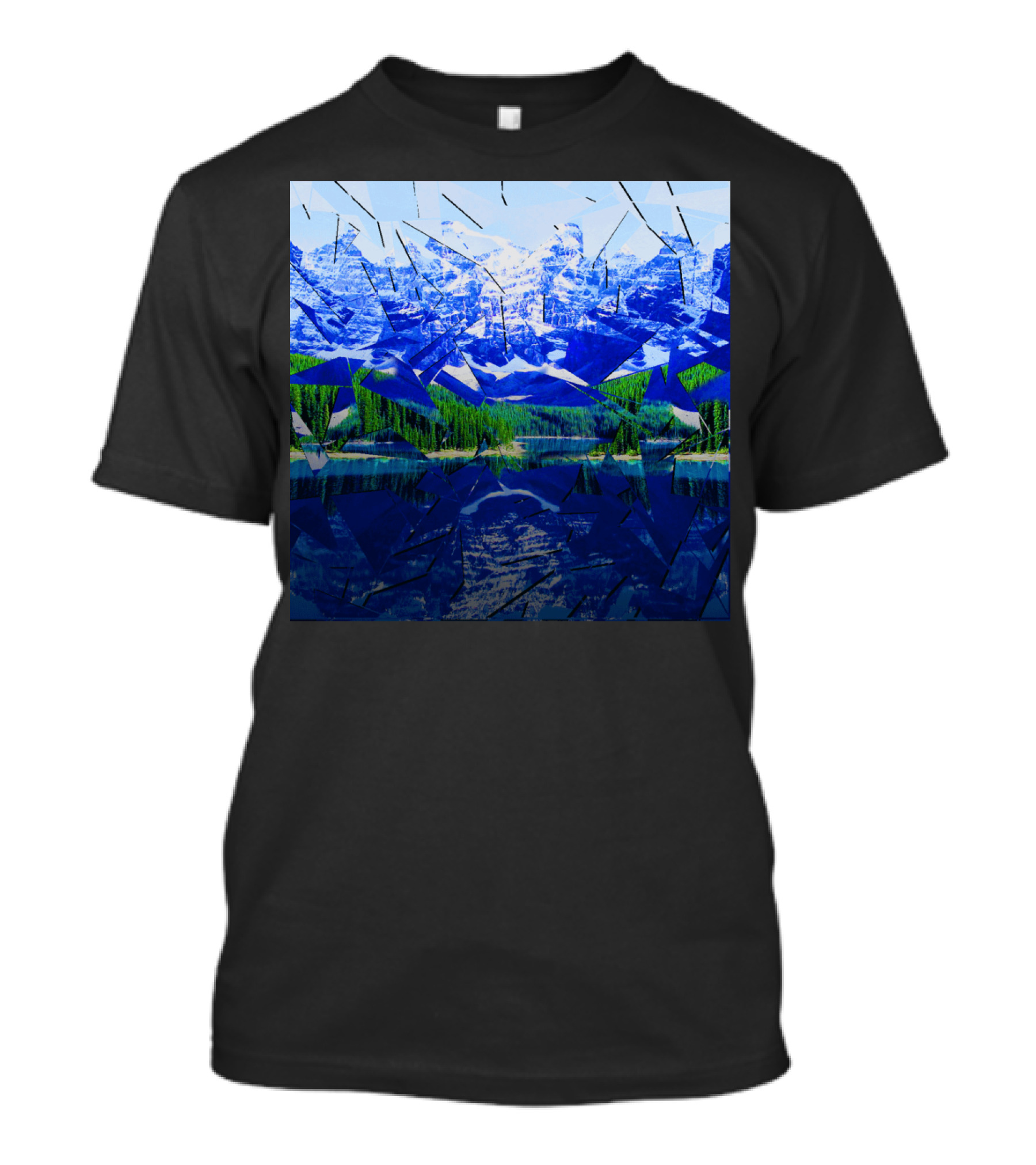 Shattered Reflections Of Majestic Mountain Glass T-Shirt