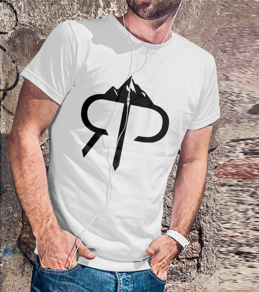 RP Mountain Logo With Stylized Peaks And Lettering T-Shirt