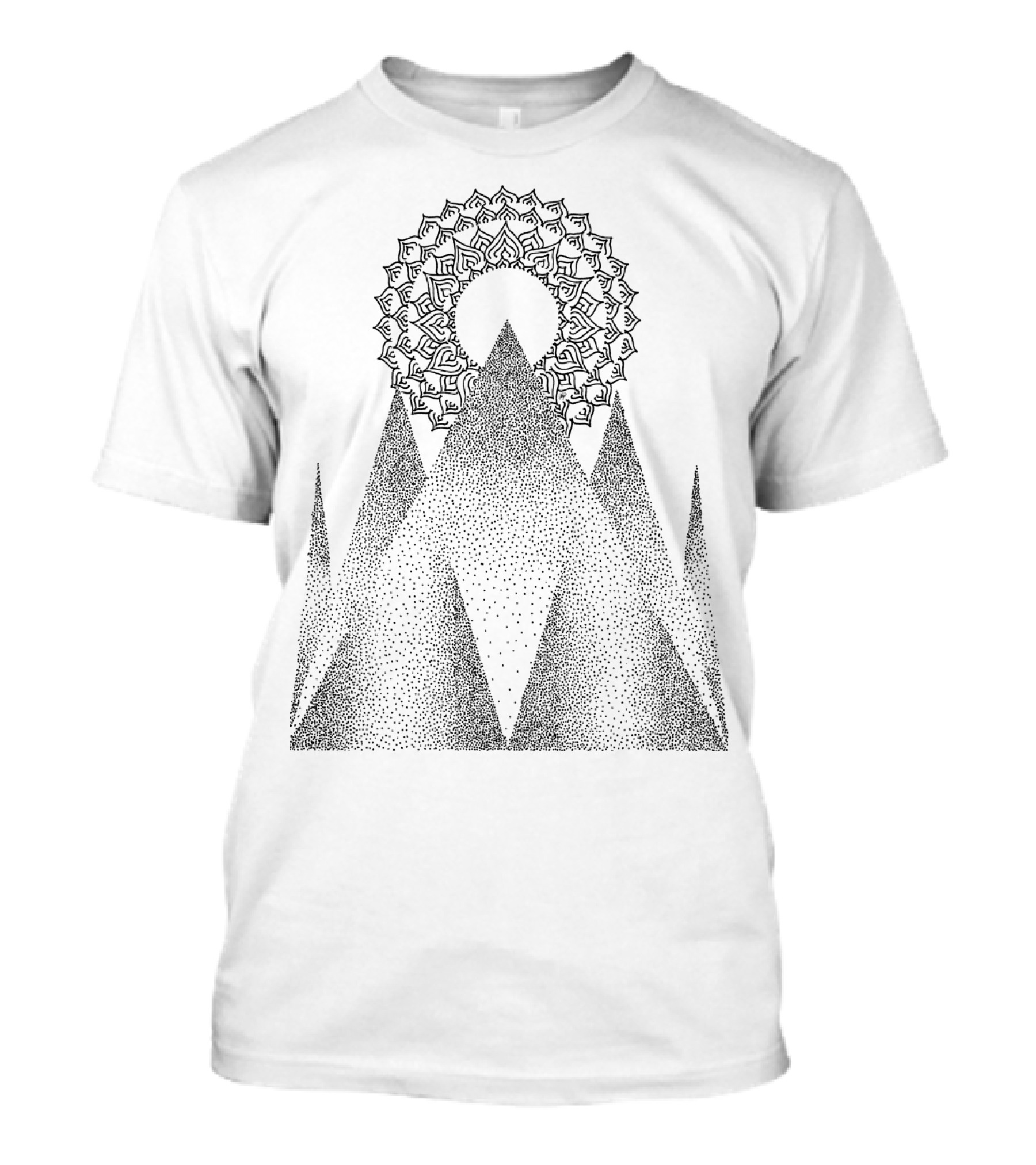 Refuge Original Geometric Mandala Mountains T-Shirt