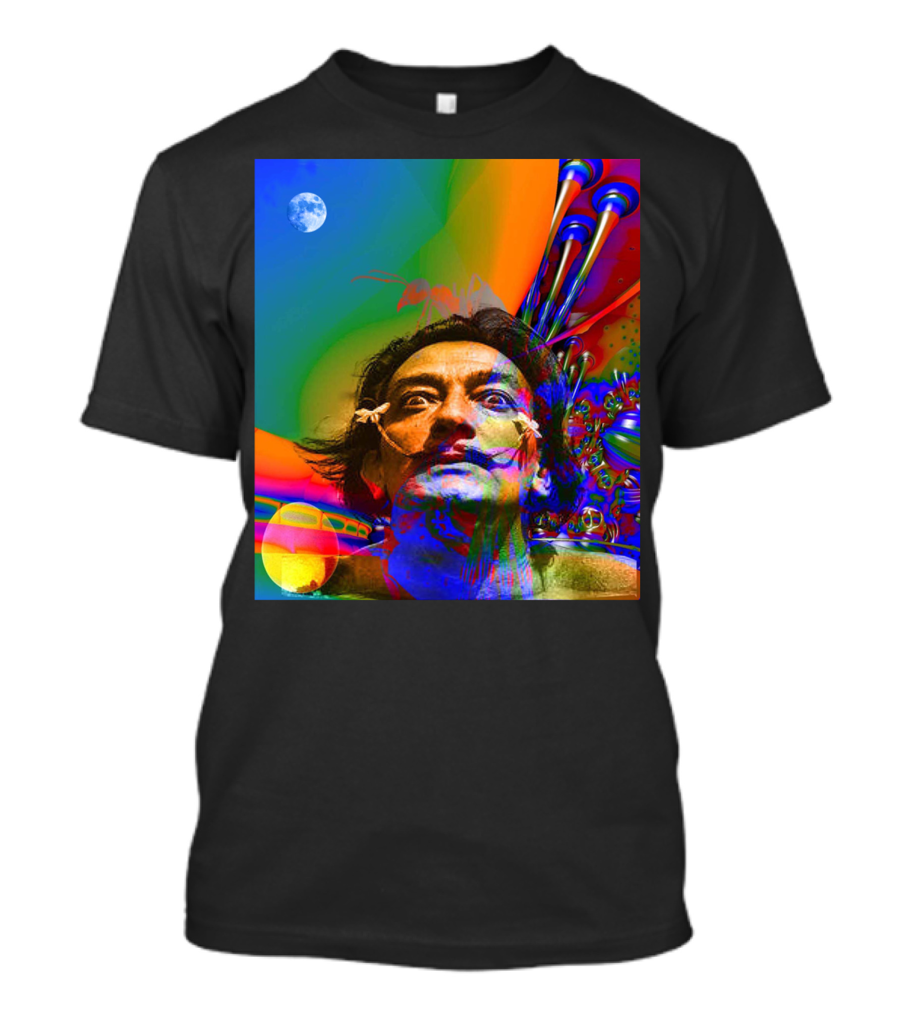 Surreal Salvador Dali Moonlit Vision With Vibrant Colors T-Shirt