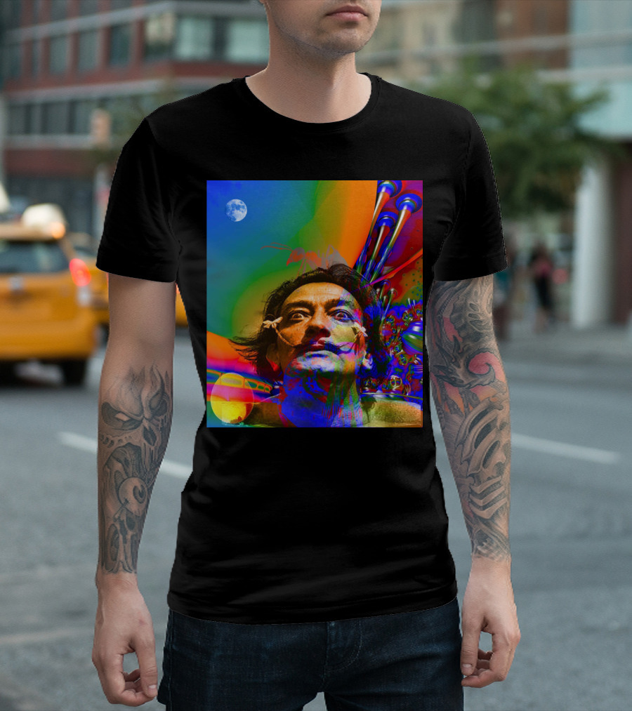 Surreal Salvador Dali Moonlit Vision With Vibrant Colors T-Shirt