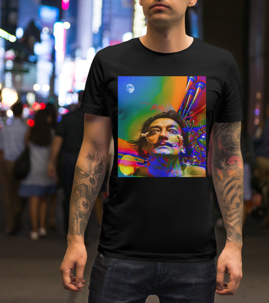 Surreal Salvador Dali Moonlit Vision With Vibrant Colors T-Shirt