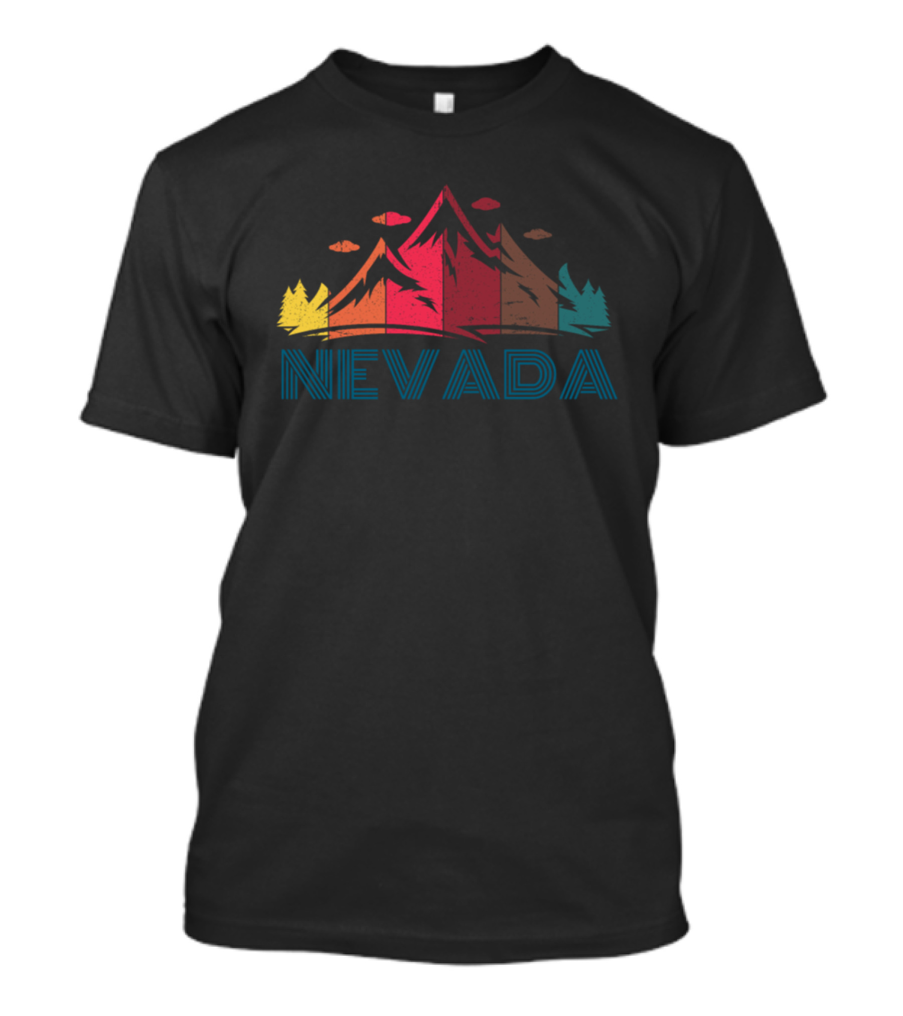 Nevada Retro Colorful Mountain Landscape T-Shirt