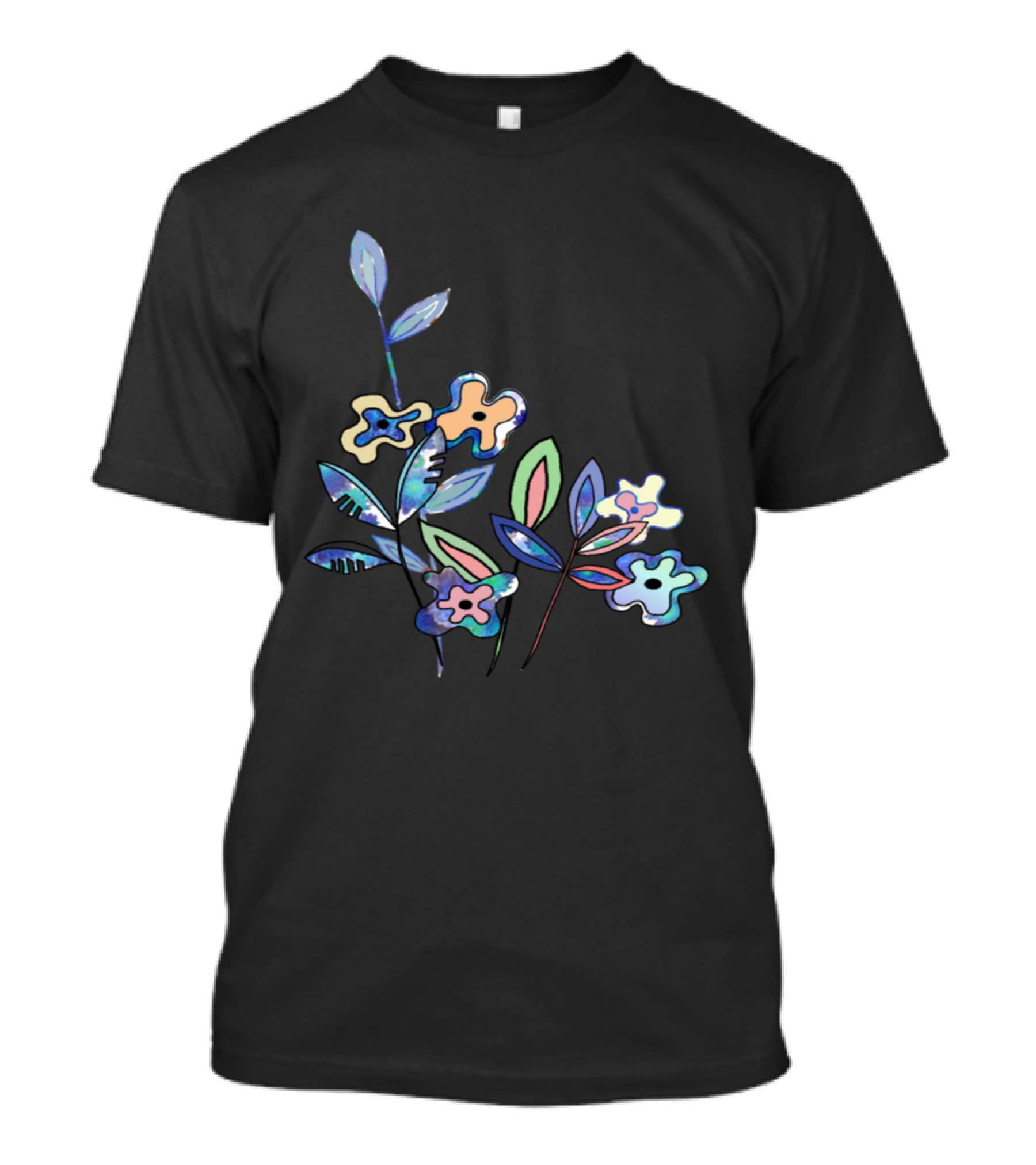 Colorful Abstract Mountain Flowers T-Shirt