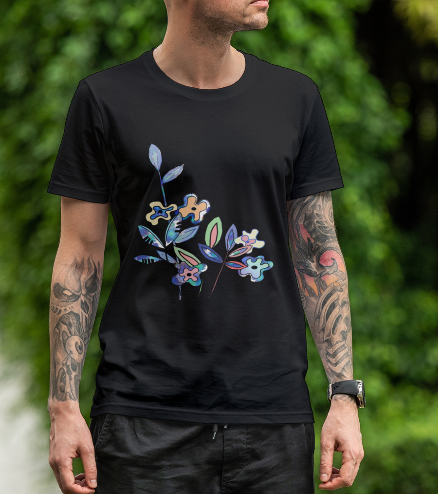 Colorful Abstract Mountain Flowers T-Shirt