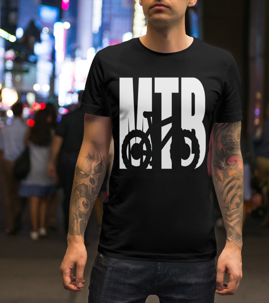 MTB Mountainbike Silhouette Graphic With Bicycle Image T-Shirt