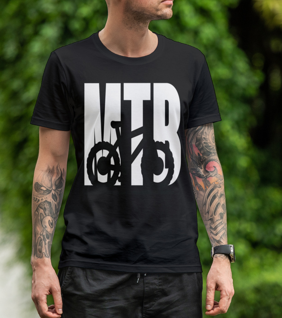 MTB Mountainbike Silhouette Graphic With Bicycle Image T-Shirt