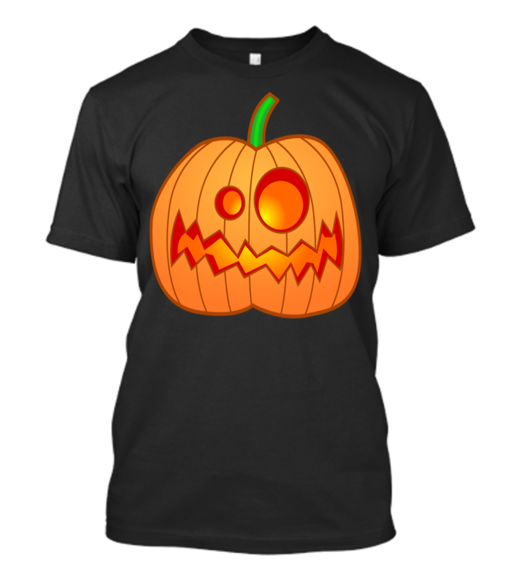 Pumpkin Head Jack-O'-Lantern Face Design Halloween T-Shirt