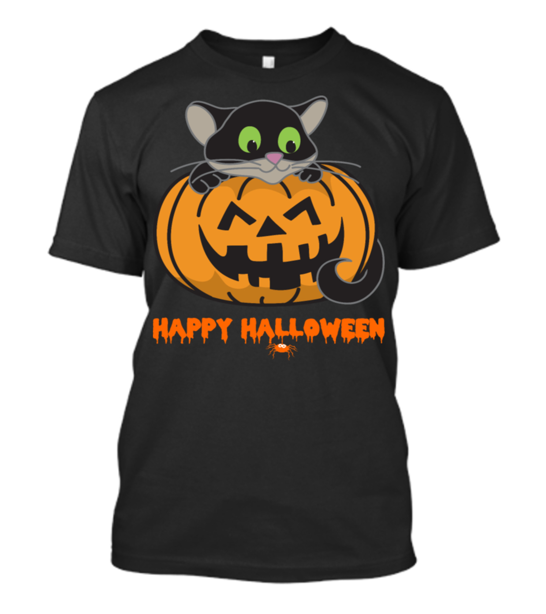 Halloween Cat Pumpkin Happy Halloween Monster T-Shirt